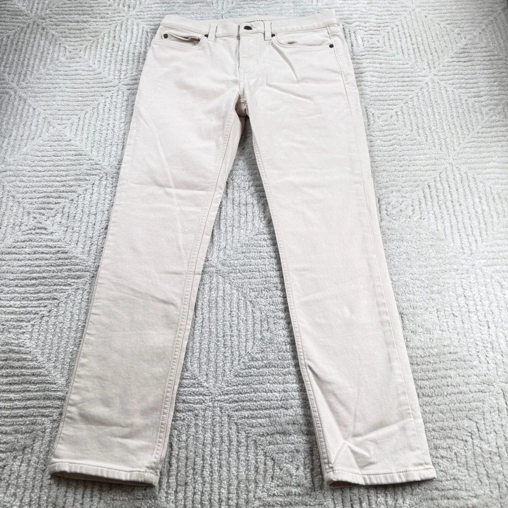 Banana Republic Traveler Pants Mens 30x30 Cream Slim Fit Stretch Preppy Casual